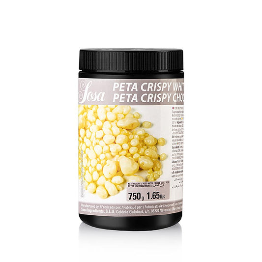 Sosa Peta Crispy, överdragna med vit choklad, Knall Brause, 750 g