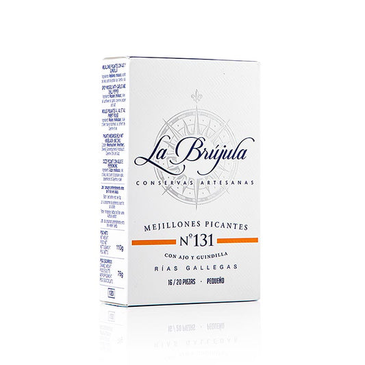 Musslor, kryddiga, 16–20 stycken, La Brújula (N°131), 110 g
