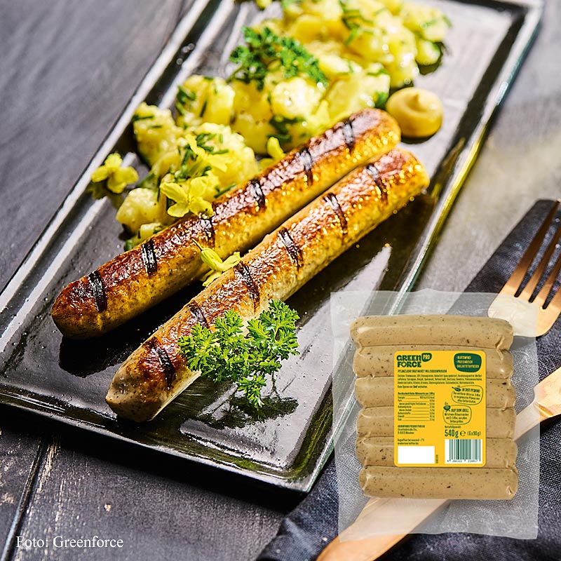 Greenforce vegansk korv av ärtprotein, färsk, 540 g, 6 x 90 g