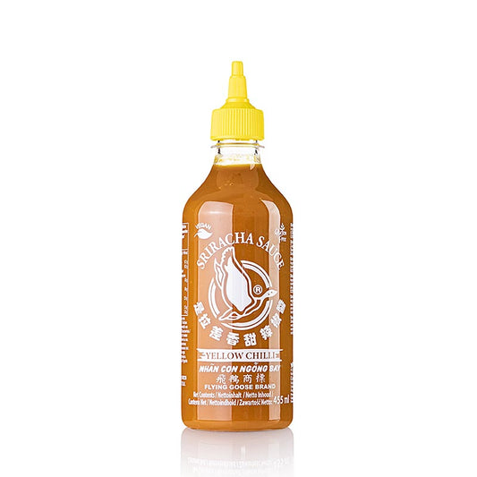 Sriracha chilisås, av gul chili, Flying Goose, 455 ml