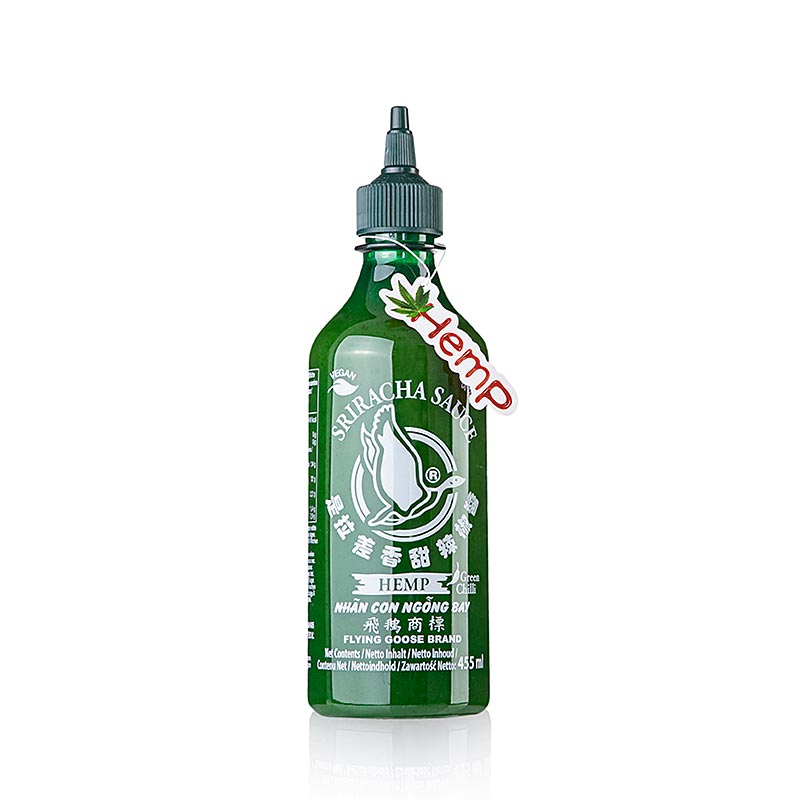 Sriracha chilisås, med hampa, Flying Goose, 445 ml