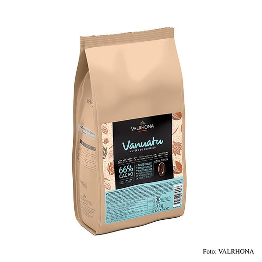 Valrhona Cuvee Vanuatu, mörk choklad, 66 % kakao, callets (44722), 3 kg