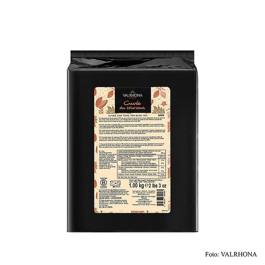 Valrhona Cuvee Sao Thome, mörk couverture, 76 % kakao, block (12830), 1 kg