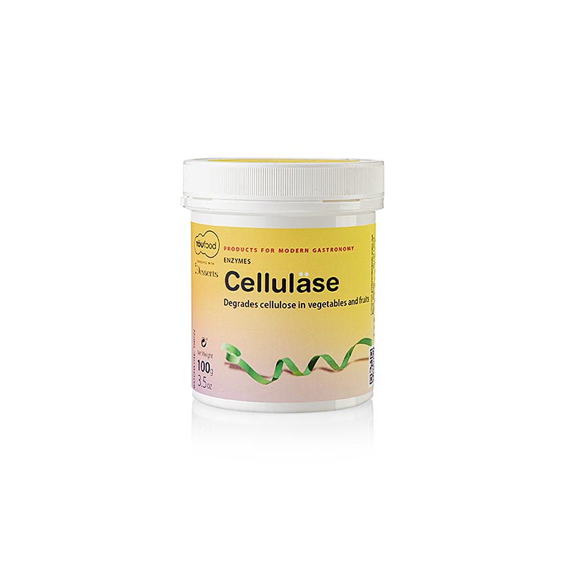 CELLULASE-pulver, cellulosenzym, TÖUFOOD, 100 g
