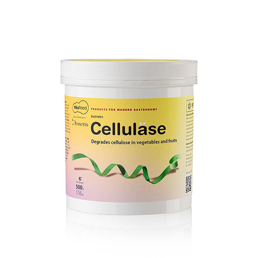 CELLULASE-pulver, cellulosenzym, TÖUFOOD, 500 g