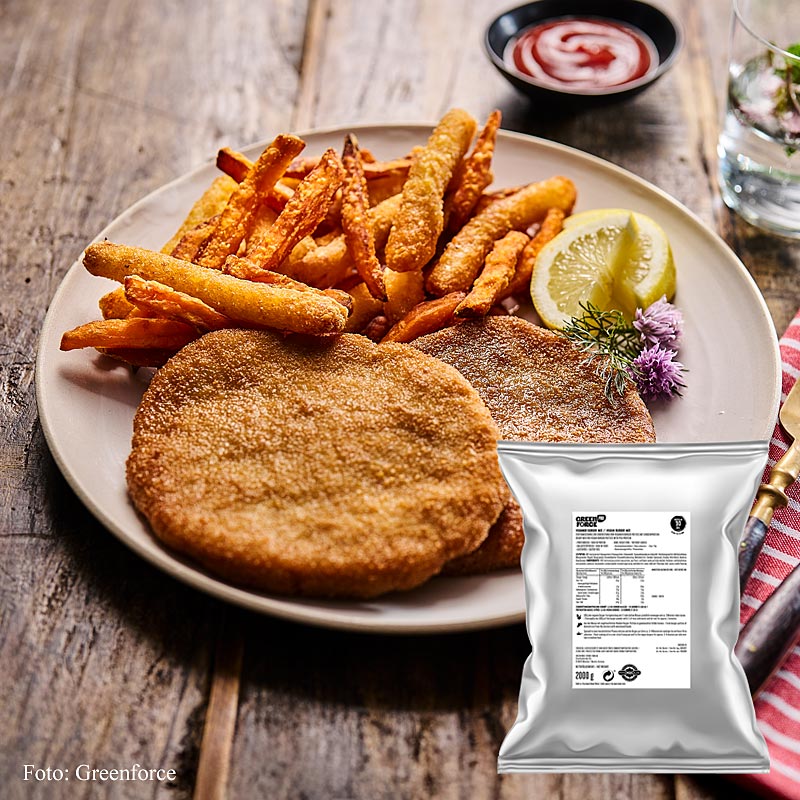 Greenforce MIX veganska schnitzlar, av ärtprotein, halal, 2 kg