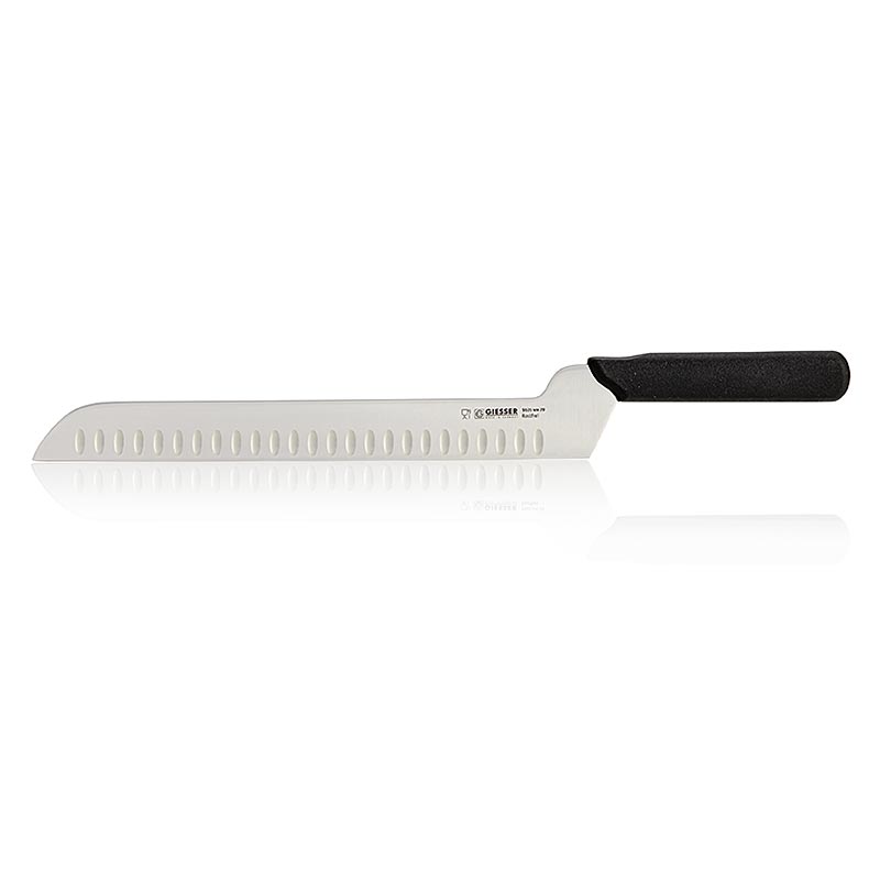 Ostkniv, med grovslipning, 29 cm, svart handtag, 1 st