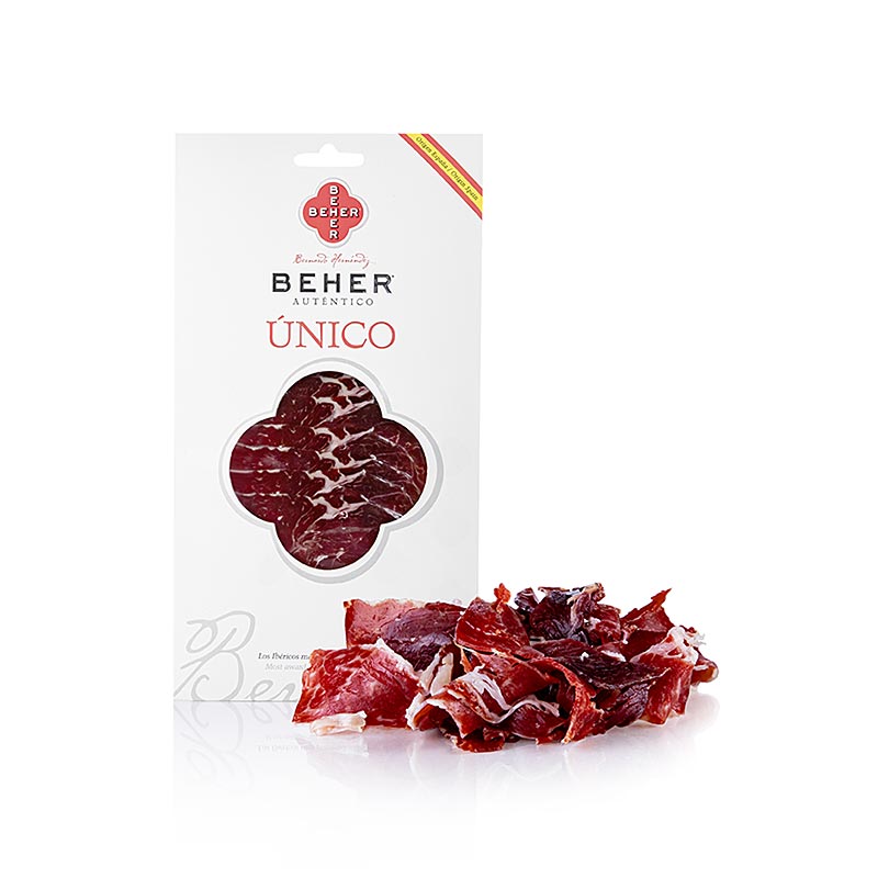 Jamon Iberico Cebo de Campo "Unico", skivad skinka, Beher, 100 g