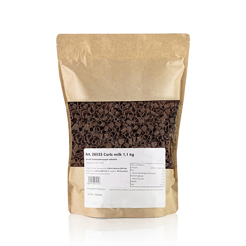 Karl Zieres Chokladspån Blomma mjölkchoklad (Curls milk), 1,1 kg
