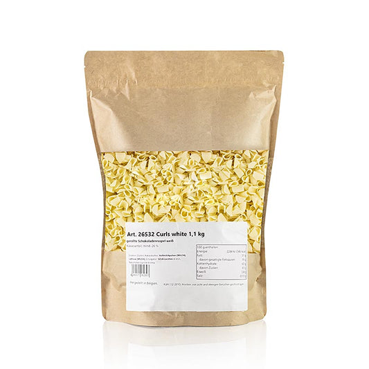 Karl Zieres Chokladspån, blommor, vit (Curls white), 1,1 kg