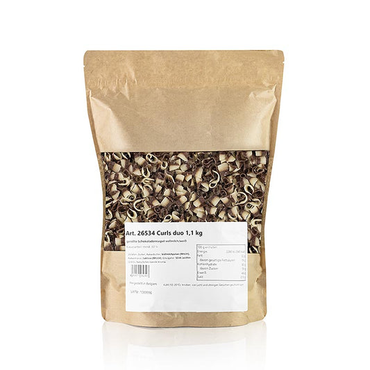 Karl Zieres Chokladspån Blossom vit/mjölk (Curls Duo), 1,1 kg
