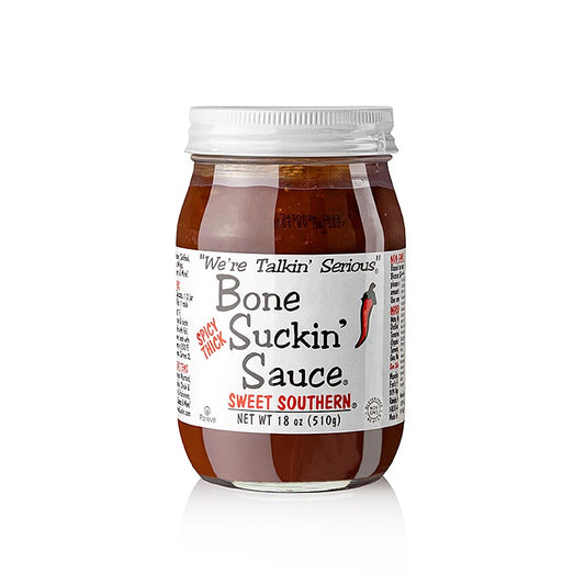 Bone Suckin BBQ-sås Sweet Southern Spicy THICKER Style, Ford´s Food, 420 ml