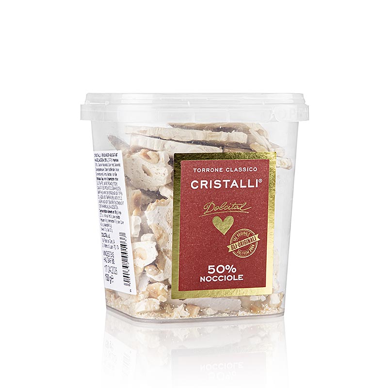 Torrone Cristalli – hasselnöt, grovhackad, Dolcital, 150 g