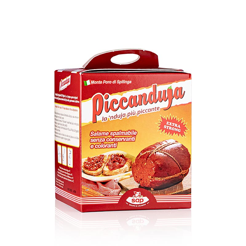Piccanduja, smörbar, stark salami från Kalabrien, 250 g