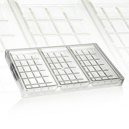 Chokladform "Tafel", 161x78x15 mm, 3-delad, för ca 200 g, Brunner, 1 st