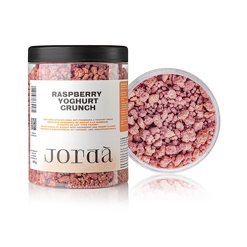 Jorda Crunch Raspberry & Yoghurt, bakverk med hallon- och yoghurtsmak, 400 g