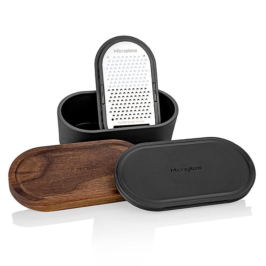 Microplane grov rivjärn, med behållare "Antracit + Valnöt" (34700), 1 st