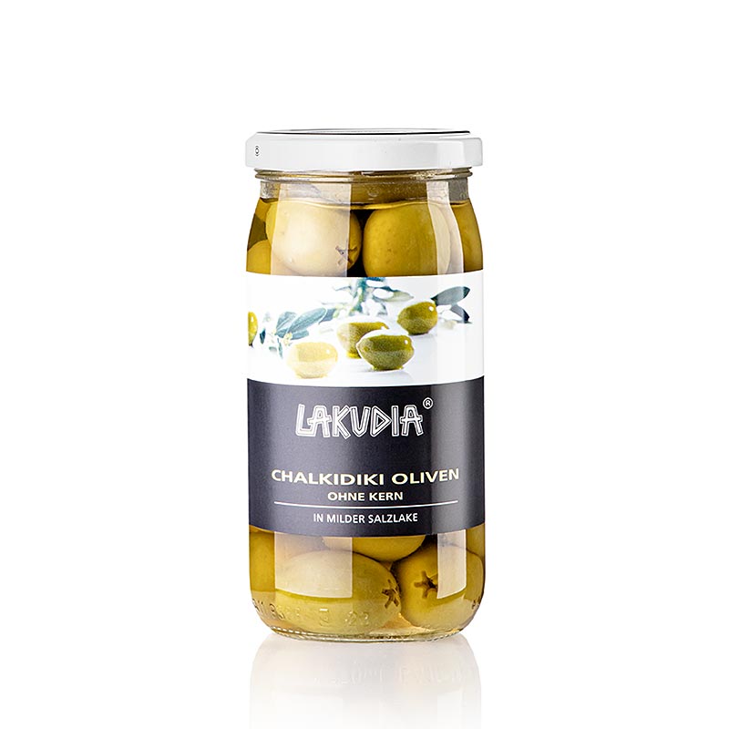 Gröna oliver "Chalkidiki", urkärnade, Lakudia, 355 g