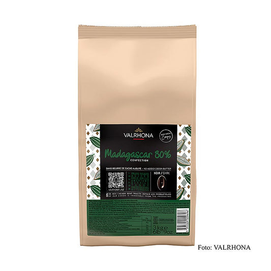 Valrhona Compoz choklad – kakaobas Madagaskar 80 %, callets, 3 kg