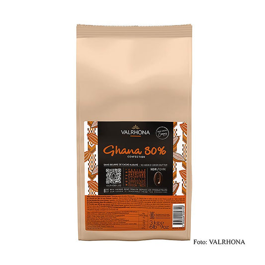 Valrhona Compoz choklad – kakaobas Ghana 80 %, callets, 3 kg