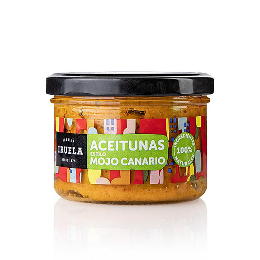 Aceitunas Mojo Canario, Manzanilla-oliver utan kärnor i mojosås, Iruela, 200 g