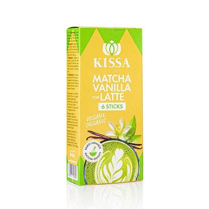 KISSA – Matcha Vanilla for Latte, grönt te i stickform, ekologiskt, 72 g