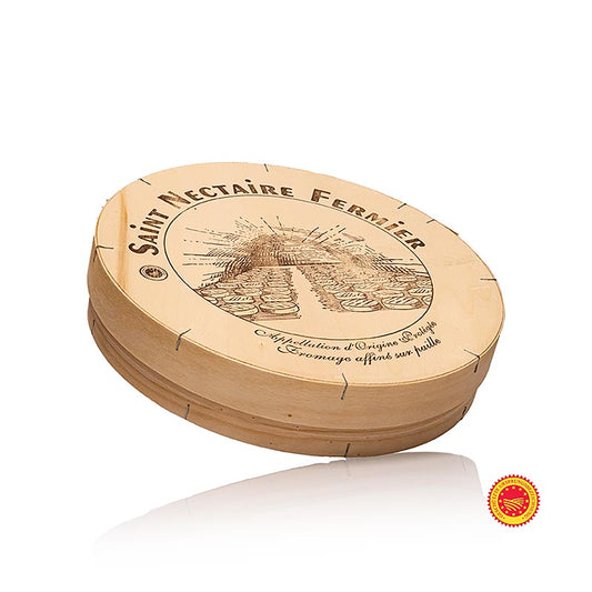 Saint Nectaire Fermier AOP, halvfast skivad ost av obehandlad mjölk, ca 1,7 kg