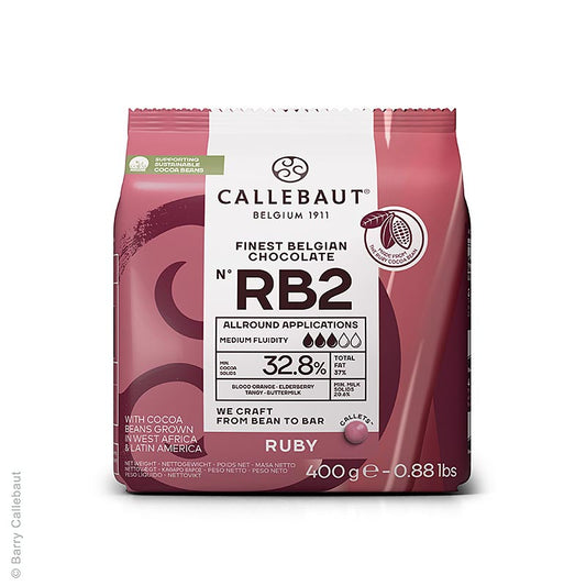 Ruby RB2 – rosa choklad (32,8 %), Callets Couverture, Callebaut, 400 g