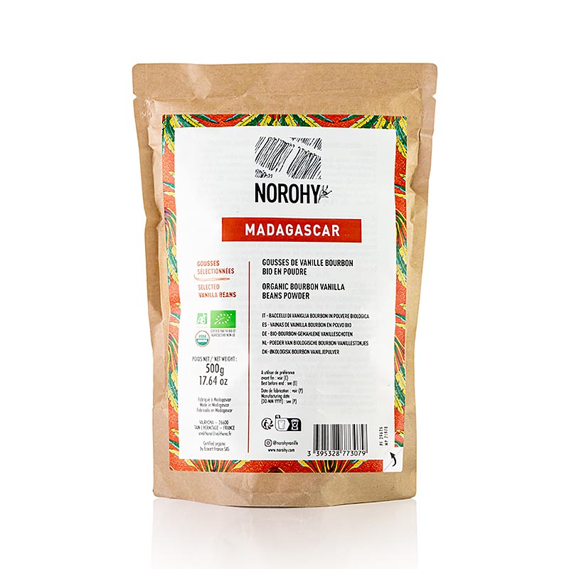 Valrhona Norohy – Vaniljstångspulver från Madagaskar, ekologiskt, 500 g
