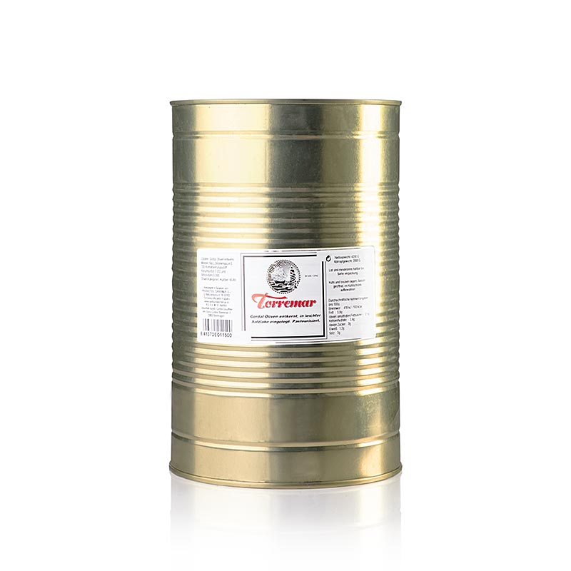 Gröna oliver, Gordal, urkärnade i saltlake, Torremar, 4,25 kg