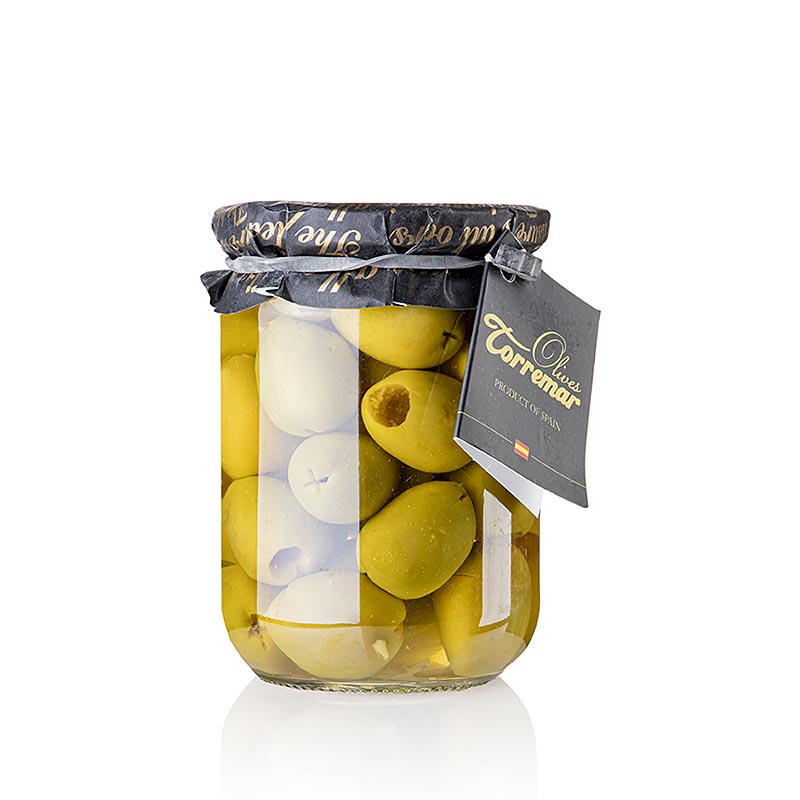 Gröna oliver, Gordal, urkärnade i saltlake, Torremar 350 g