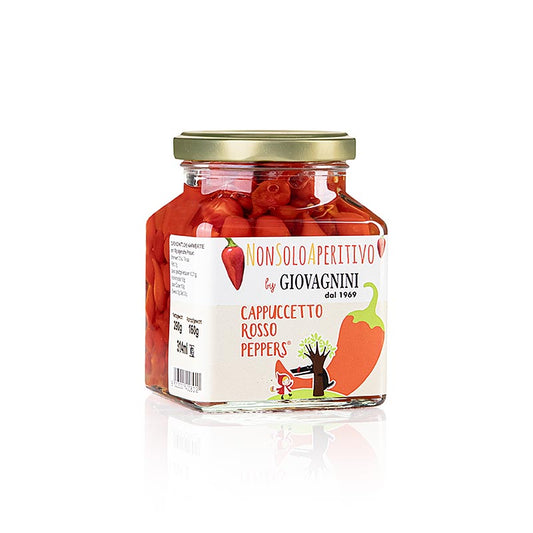 Peperoni-droppar "Pepper Rosso", röda, Giovagnini Cappuccetto, 290 g