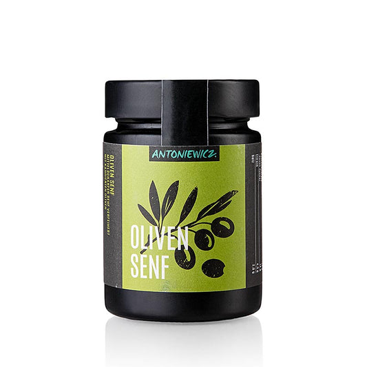 Heiko Antoniewicz – Olivsenap, medelstark senap med kanderade oliver, 180 ml