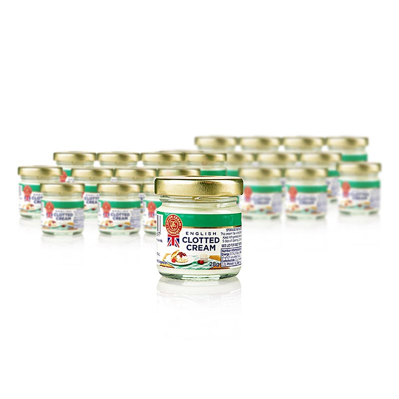 Engelsk clotted cream (fast grädde), 56 % fett, portionsglas, Devon, 672 g