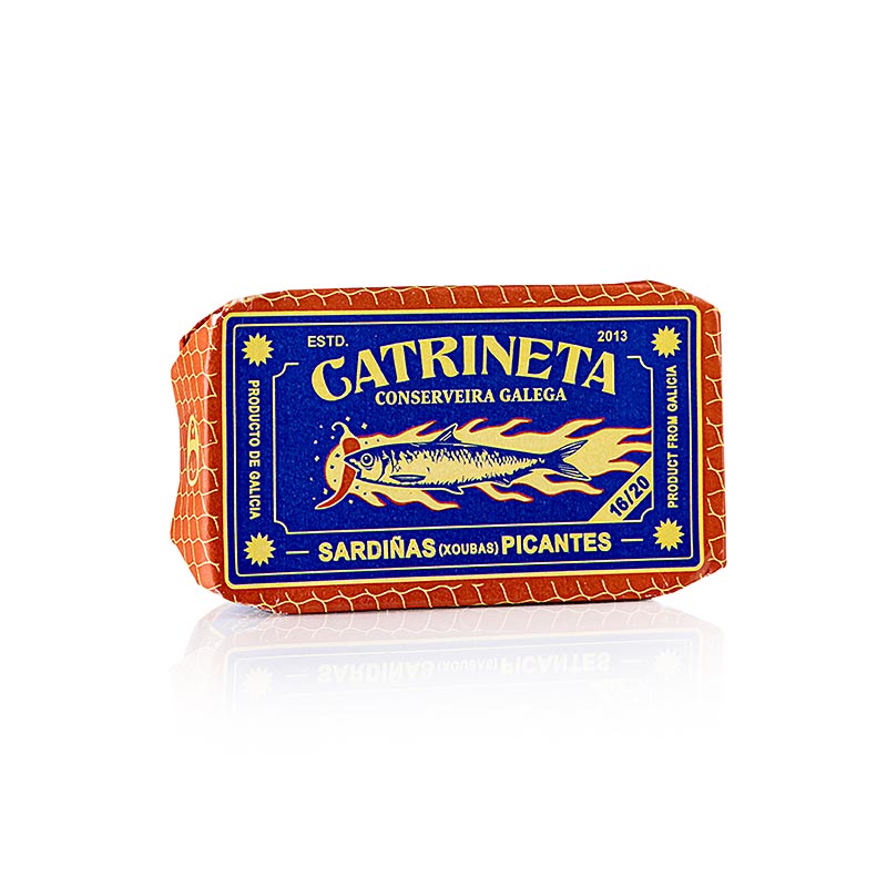 Sardiner (sardinas picantes), hela, i olivolja och chili, Catrineta, 115 g