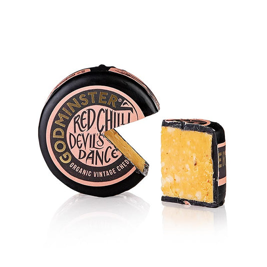 Red Chili Devils Dance – stark cheddar, hårdost, Godminster, ekologisk, 200 g
