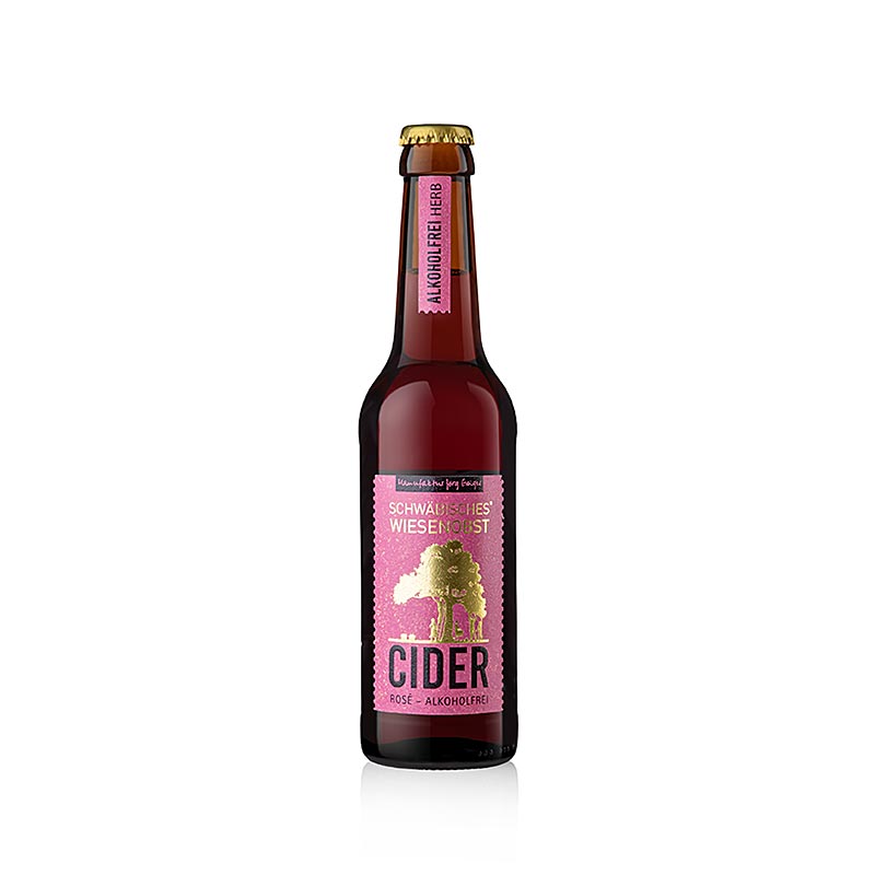 Jörg Geiger Schwäbischer Wiesenobst Cider ROSÉ alkoholfri, syrlig, ekologisk, 330 ml