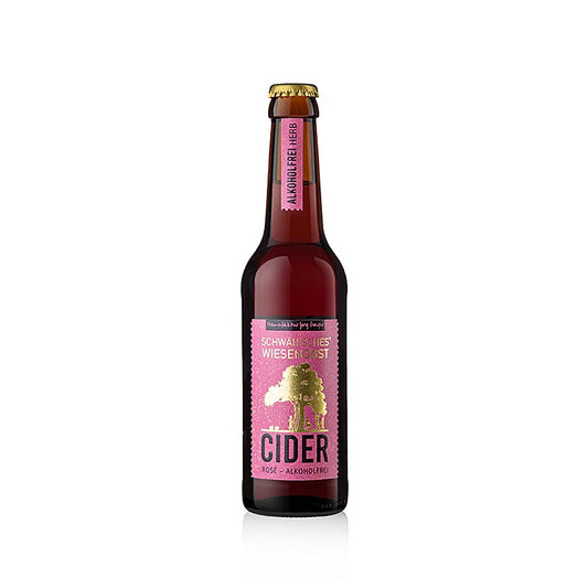 Jörg Geiger Schwäbischer Wiesenobst Cider ROSÉ alkoholfri, syrlig, ekologisk, 330 ml