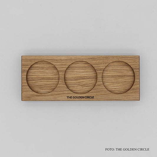 THE GOLDEN CIRCLE – Kryddbricka för 3 kryddor, 225x85x25 mm, tysk ek, 1 st