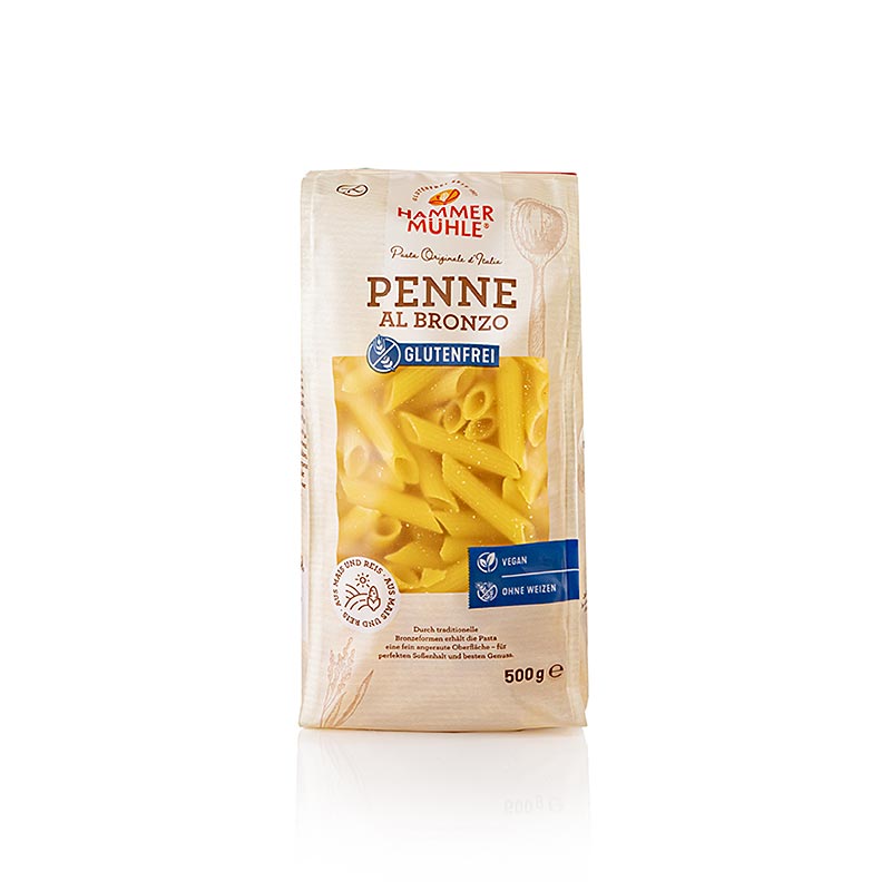 Pasta, penne av majs och ris, glutenfri, Hammermühle, 500 g
