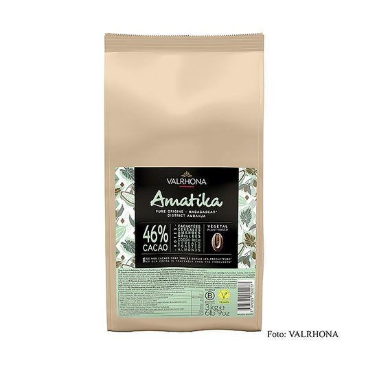 Valrhona AMATIKA, VEGAN mörk choklad, 46 % kakao (51470), 3 kg