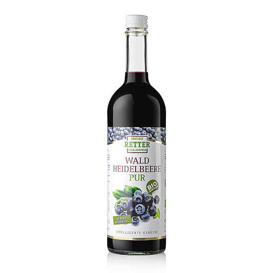 Skogsblåbärsjuice, 100 % direktpressad juice, Obsthof Retter, ekologisk, 750 ml