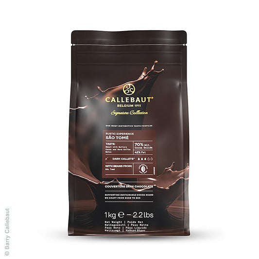 Signature Collection mörk choklad São Tomé, 70 %, callets, Callebaut (CHD-Q1RUST, 1 kg