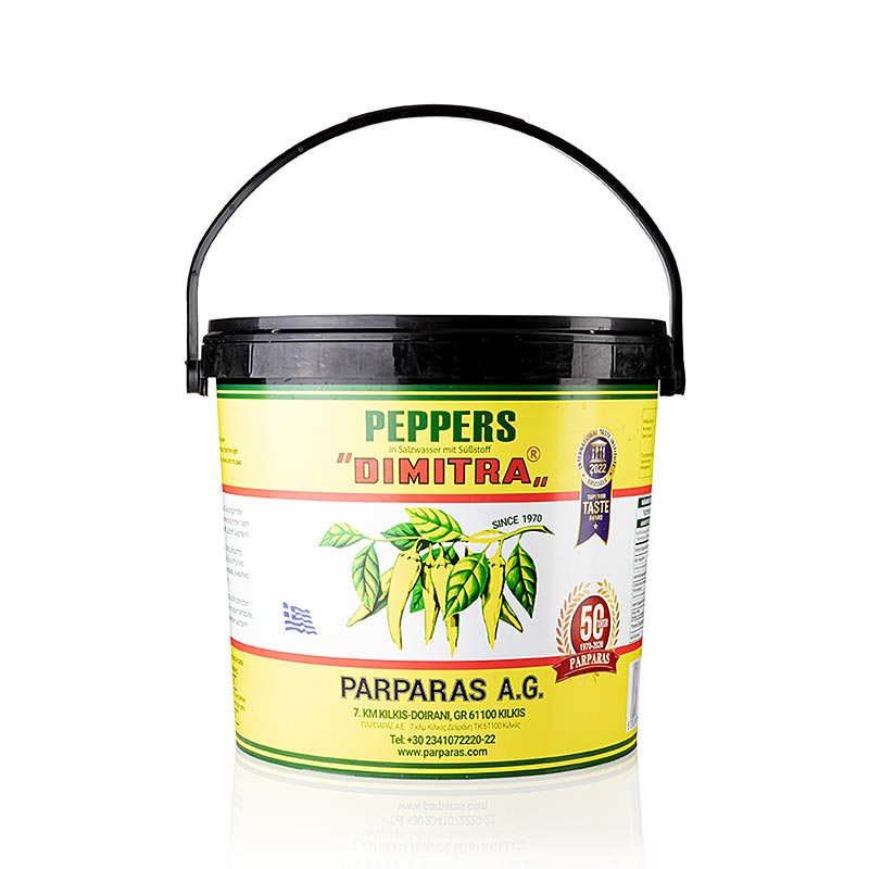 Peperoni, mild, i lag, hink, Dimitra, 9,8 kg