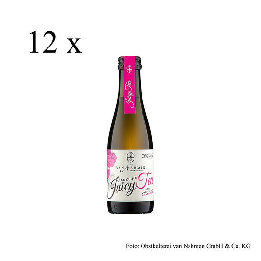 van Nahmen - Sparkling Juicy Tea - Rose - Darjeeling-te - Rabarber, ekologisk, 2,4 l, 12 x 200ml