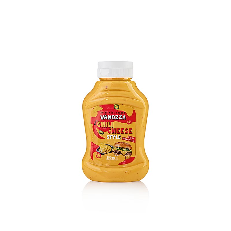 Vanozza Chili Cheese Style, vegansk sås med chili- och ostsmak, 250 ml