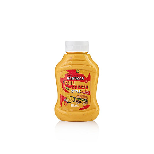 Vanozza Chili Cheese Style, vegansk sås med chili- och ostsmak, 250 ml