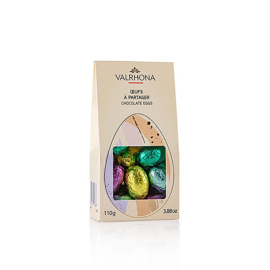 Valrhona påskägg 2026, färgglada, 3 olika chokladsorter, 110 g
